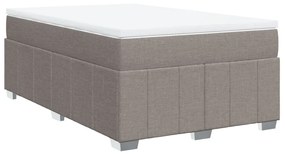 vidaXL Κρεβάτι Boxspring με Στρώμα Taupe 120x190 εκ. Υφασμάτινο