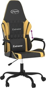 vidaXL Καρέκλα Gaming Μαύρο/Χρυσό από Συνθετικό Δέρμα