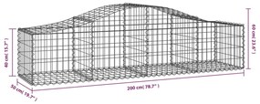 vidaXL Συρματοκιβώτια Τοξωτά 18 τεμ. 200x50x40/60 εκ. Γαλβαν. Ατσάλι