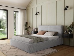 Επενδυμένο κρεβάτι Milora-Γκρι-160 x 200