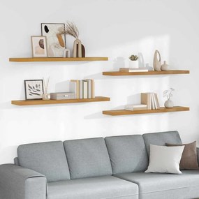 vidaXL Ράφι Τοίχου 4 pcs Μπεζ 120 x 23,5 x 4 εκ Επεξεργασμένο ξύλο