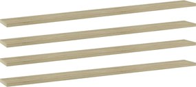 vidaXL Ράφια Βιβλιοθήκης 4 τεμ. Sonoma Δρυς 100x10x1,5 εκ. Μοριοσανίδα