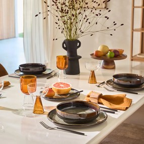 Σετ 4 ρηχά πιάτα από κεραμικό με σμάλτο, Zuka