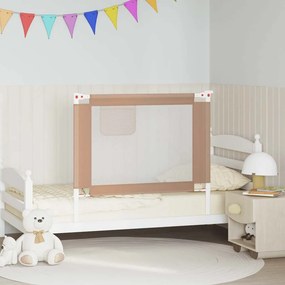 vidaXL Μπάρα Κρεβατιού Προστατευτική Taupe 100 x 25 εκ. Υφασμάτινη