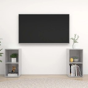 Έπιπλα Τηλεόρασης 2 τεμ. Γκρι Σκυρ. 72x35x36,5 εκ. Επεξ. Ξύλο 3079902