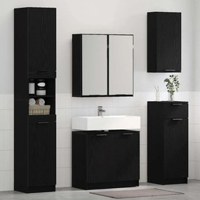 vidaXL Σετ Ντουλαπιών Μπάνιου 3 pcs Μαύρη Οξυά Επεξεργασμένο ξύλο