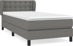 vidaXL Κρεβάτι Boxspring με Στρώμα Σκούρο Γκρι 80x200 εκ. Υφασμάτινο