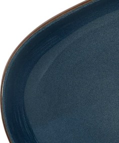 vidaXL Νιπτήρας Οβάλ Καφέ και Μπλε 59 x 40 x 14 εκ. Κεραμικός