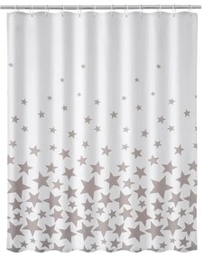 Κουρτίνα Μπάνιου με Κρίκους 180 x 200 cm Star Print Grey Bakaji 02839913