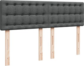 vidaXL Κρεβάτι Boxspring με Στρώμα Σκούρο Γκρι 160x200 εκ Υφασμάτινο