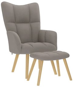 vidaXL Πολυθρόνα Relax Taupe Υφασμάτινη με Υποπόδιο