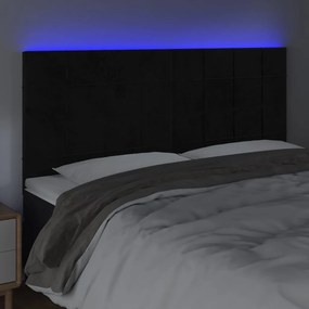 Κεφαλάρι Κρεβατιού LED Μαύρο 200x5x118/128 εκ. Βελούδινο 3122492