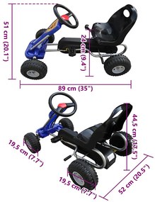 vidaXL Go Kart με Πετάλια Μπλε