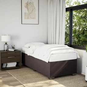 vidaXL Κρεβάτι Boxspring με Στρώμα Σκούρο Καφέ 80x200 εκ. Υφασμάτινο