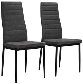 Καρέκλες Τραπεζαρίας 2 τεμ. Σκούρο Γκρι Υφασμάτινες - Γκρι