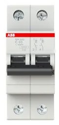 Αυτόματη Ασφάλεια SH202-C63 Γκρι 63Α Καμπύλη C 6kA SH200 707061 ABB 707061