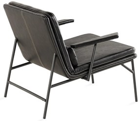 Πολυθρόνα Troy 104, Καφέ, 85x75x76cm, Οικολογικό δέρμα, Πόδια: Μεταλλικά