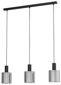 Φωτιστικό Οροφής-Ράγα 98753 Black-Clear Gorosiba Eglo Metal, Glass
