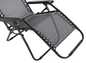Καρέκλα - Πολυθρόνα COMPANION RELAX C5095.11 Μαύρο Μέταλλο με Γκρί Textiline 67x145x110Υεκ. 2αδα 67x145x110 εκ.