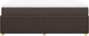 vidaXL Κρεβάτι Boxspring με Στρώμα Σκούρο Καφέ 140x200 εκ Υφασμάτινο