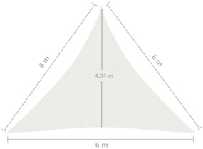 Πανί Σκίασης Λευκό 6 x 6 x 6 μ. από HDPE 160 γρ./μ² - Λευκό