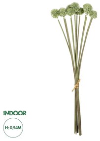 GloboStar® Artificial Garden PALE GREEN DANDELION BOUQET 21362 Τεχνητό Διακοσμητικό Ταραξάκο Μπουκέτο Y54cm