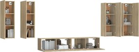 vidaXL Σετ Επίπλων Τηλεόρασης 6 Τεμαχίων Sonoma Δρυς Επεξ. Ξύλο