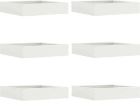 vidaXL Περίγραμμα γκαζόν 6 pcs Λευκό 60 x 60 x 13 εκ Ατσάλι