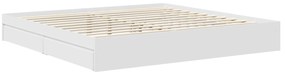 vidaXL Κρεβάτι Αποθήκης Λευκό 200 x 200 cm Επεξεργασμένο ξύλο