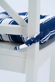 Stewehome Μαξιλάρι καθίσματος με δέσιμο σετ από γκρι και λευκό ύφασμα 40x40 cm