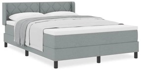 vidaXL Κρεβάτι box spring με στρώμα Ανοιχτό γκρι 140 x 200 cm