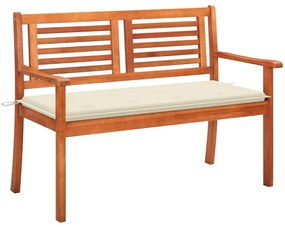 vidaXL Παγκάκι Κήπου Διθέσιο 120 εκ. Μασίφ Ξύλο Ευκαλύπτου με Μαξιλάρι