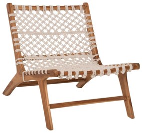 CHAIR ANTIB  TEAK WOOD NATURAL AND ROPE WHITE 65x78x68Hcm.