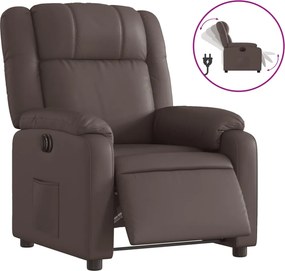 vidaXL Πολυθρόνα Ηλεκτρική Ανακλινόμενη Καφέ Συνθ. Δέρμα