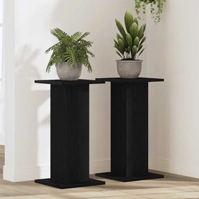 vidaXL Βάσεις Ηχείων 2 τεμ Μαύρη Βελανιδιά 30x30x60 εκ Επεξεργασμένο Ξύλο