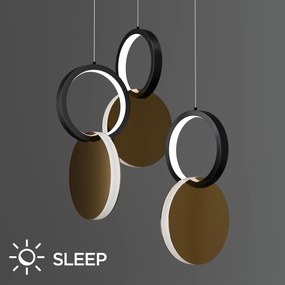 ΦΩΤΙΣΤΙΚΟ ΚΡΕΜΑΣΤΟ SYMMETRIC 1E LED 45W ΧΡΥΣΟ-ΜΑΥΡΟ Φ25X120CM