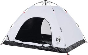 vidaXL Σκηνή Κάμπινγκ 4 Ατόμων Λευκή από Ύφασμα Συσκότισης