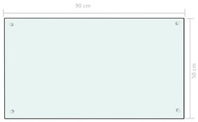 vidaXL Πλάτη Κουζίνας Λευκή 90 x 50 εκ. από Ψημένο Γυαλί