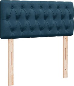 vidaXL Κρεβάτι Boxspring με Στρώμα Μπλε 100x200 εκ. Βελούδινο