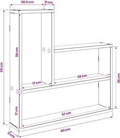 vidaXL Ράφι Τοίχου Λευκό 60 x 11 x 60 εκ. Επεξεργασμένο Ξύλο