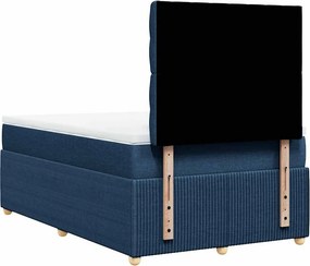 vidaXL Κρεβάτι Boxspring με Στρώμα Μπλε 120x190 εκ. Υφασμάτινο