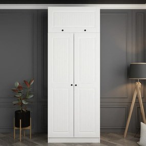 Διφυλλη Ντουλαπα με Πατάρι Λευκο KALEO 52x90x255