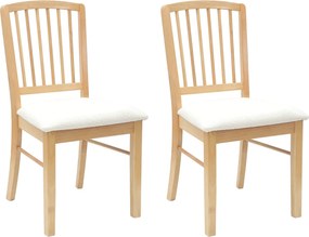 vidaXL Καρέκλες φαγητού 2 pcs Φυσικό 50 x 52,5 x 91 εκ