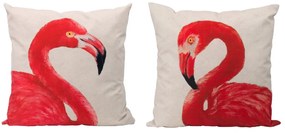 Artekko Pillow Μαξιλάρι με Φλαμίγκο Ύφασμα Μπεζ Ροζ (57.6x57.9x14)cm Σετ/2 Artekko T48075