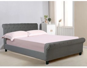 HARMONY Κρεβάτι Διπλό για Στρώμα 160x200cm, Ύφασμα Γκρι 169x240x104cm