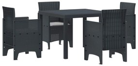 Σέτ φαγητού για κήπο 5 pcs Ανθρακί Rattan Polt