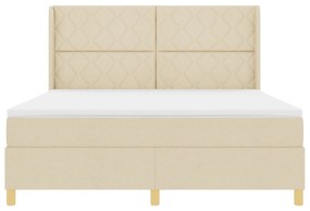 vidaXL κρεβάτι  με ελατήρια και στρώμα κρεμ 180x200 εκ υφασμάτινο