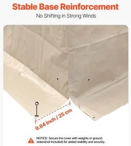 VEVOR Winter Gazebo Cover Fits 3.05 x 3.05 m Hardtop Gazebos, All-Weather Gazebo Cover with Sidewalls &amp; Windows, High-Density PE Material, Enclosed Storage Shelter Covers, Gazebos not Included