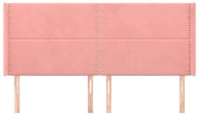 vidaXL Κεφαλάρι με Πτερύγια Ροζ 183x16x118/128 εκ. Βελούδινο