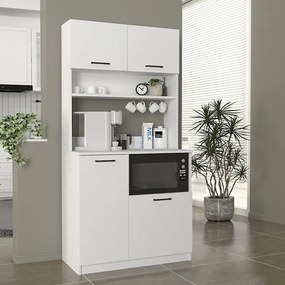 Έπιπλο κουζίνας Tuco 2 Megapap χρώμα λευκό 90x40x180εκ.